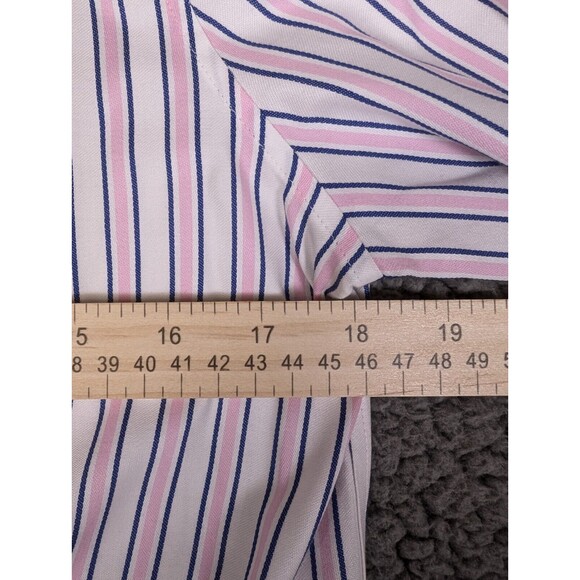 Talbots Shirt Womens Size 4 Long Sleeve Button Up Collared Non Iron Pink Stripe - Picture 11 of 12